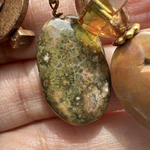 Bracelet Ocean Jasper Gemstone Chunky Beaded Multicolor Toggle Clasp‎ 8.5" NWT - Picture 7 of 11